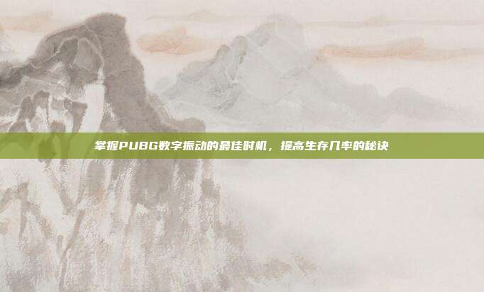 掌握PUBG数字振动的最佳时机,提高生存几率的秘诀