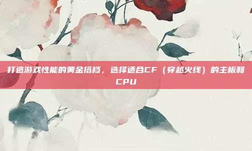 打造游戏性能的黄金搭档,选择适合CF(穿越火线)的主板和CPU