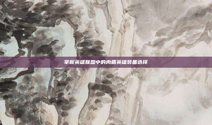 掌握英雄联盟中的肉盾英雄装备选择