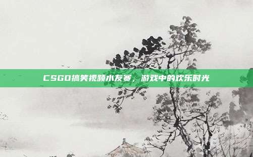 CSGO搞笑视频水友赛,游戏中的欢乐时光