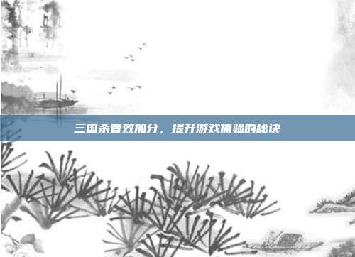 三国杀音效加分,提升游戏体验的秘诀