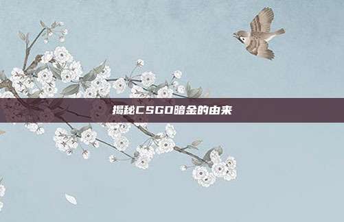 揭秘CSGO暗金的由来