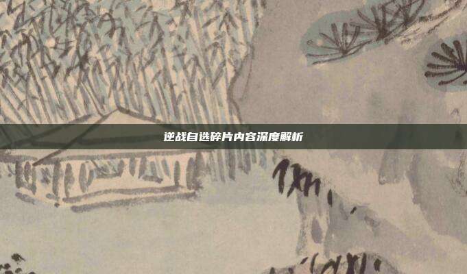 逆战自选碎片内容深度解析