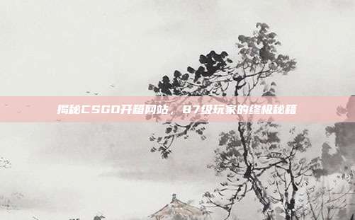 揭秘CSGO开箱网站,87级玩家的终极秘籍