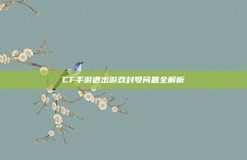 CF手游退出游戏封号问题全解析