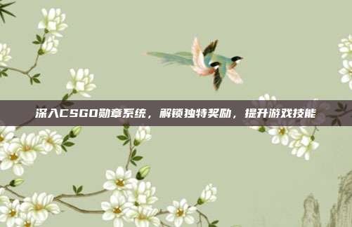 深入CSGO勋章系统,解锁独特奖励,提升游戏技能