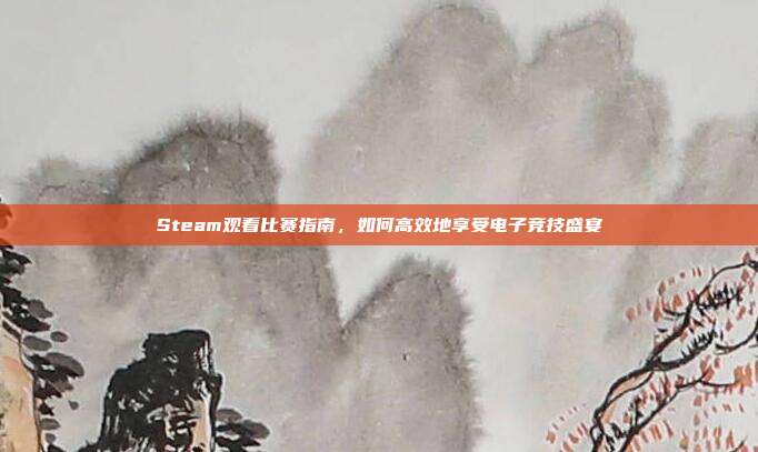 Steam观看比赛指南,如何高效地享受电子竞技盛宴