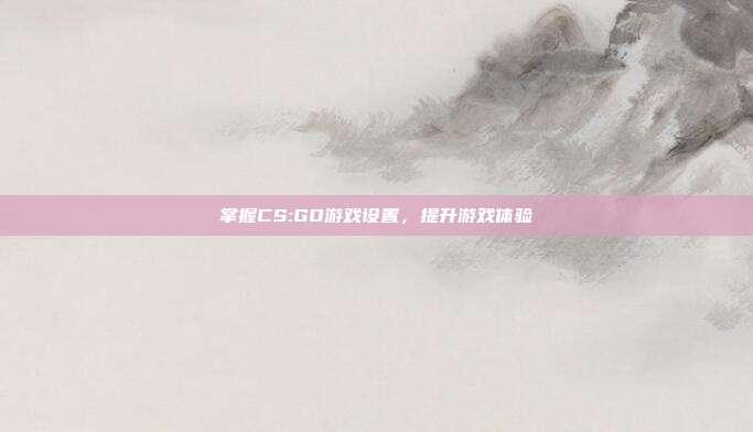 掌握CS:GO游戏设置，提升游戏体验