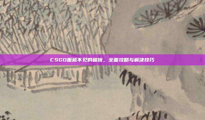 CSGO面板不见的困扰，全面攻略与解决技巧