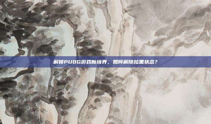 解锁PUBG游戏新境界,如何解除拉黑状态?