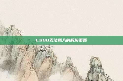 CSGO无法载入的解决策略