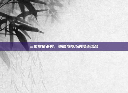 三国屠猪杀狗，策略与技巧的完美结合