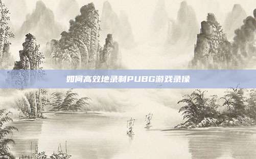 如何高效地录制PUBG游戏录像