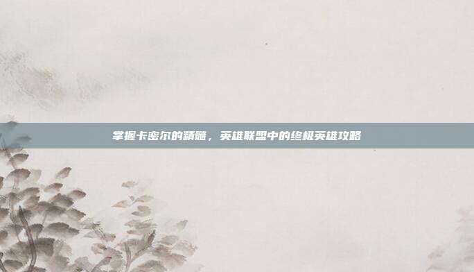 掌握卡密尔的精髓,英雄联盟中的终极英雄攻略