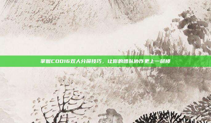 掌握COD16双人分屏技巧,让你的团队协作更上一层楼
