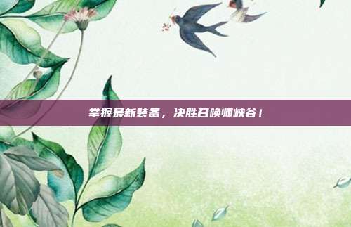 掌握最新装备,决胜召唤师峡谷!