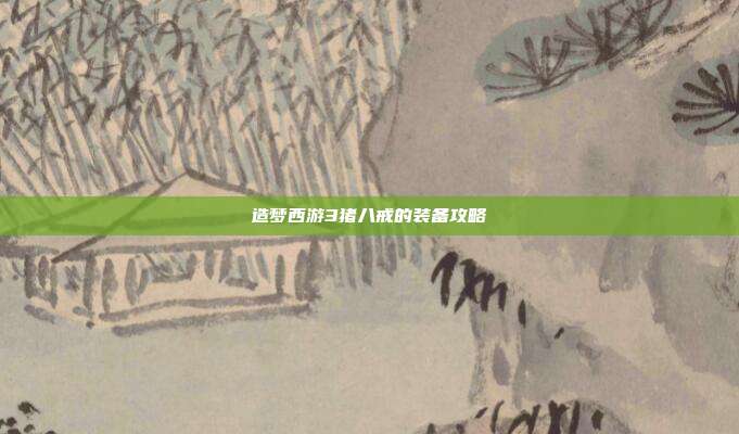 造梦西游3猪八戒的装备攻略