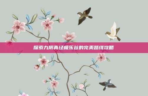 探索九阴真经极乐谷的完美路线攻略