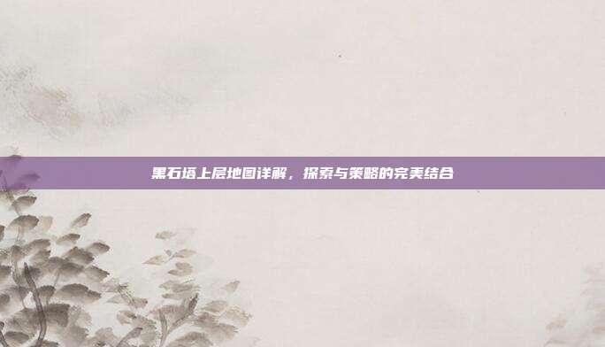 黑石塔上层地图详解,探索与策略的完美结合