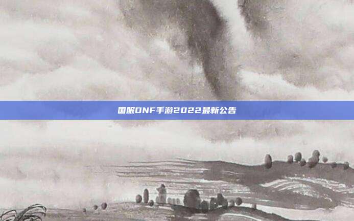 国服DNF手游2022最新公告