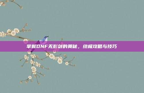 掌握DNF无影剑的奥秘,终极攻略与技巧