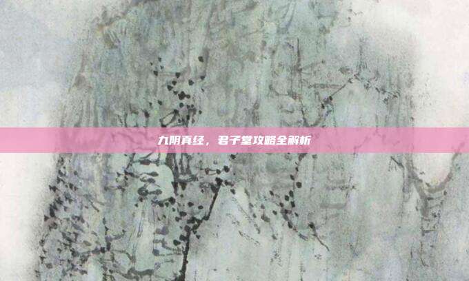 九阴真经,君子堂攻略全解析