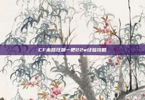 CF末路狂飙一把22w经验攻略