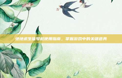 绝地求生信号枪使用指南,掌握游戏中的关键道具