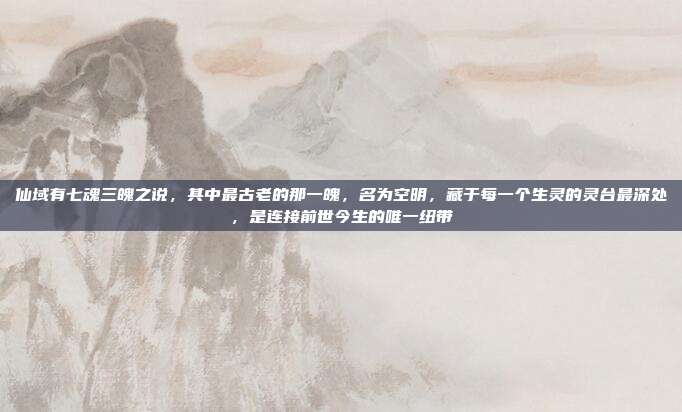 仙域有七魂三魄之说，其中最古老的那一魄，名为空明，藏于每一个生灵的灵台最深处，是连接前世今生的唯一纽带