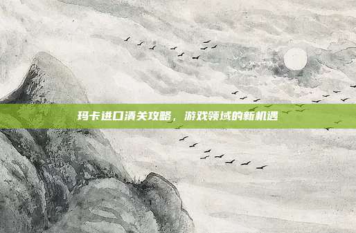 玛卡进口清关攻略,游戏领域的新机遇