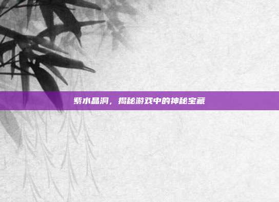 紫水晶洞,揭秘游戏中的神秘宝藏