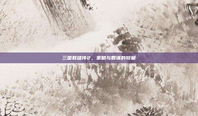 三国群雄传2,策略与智谋的较量