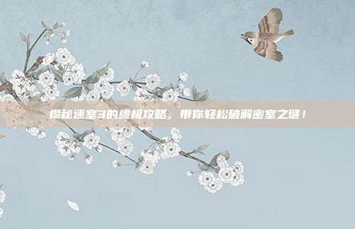 揭秘迷室3的终极攻略,带你轻松破解密室之谜!