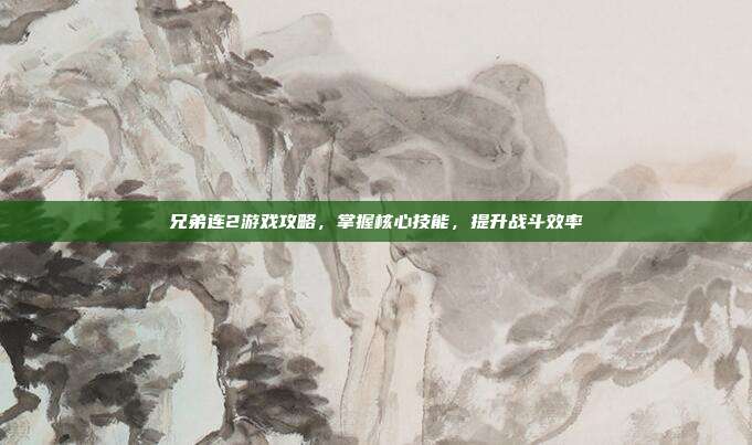 兄弟连2游戏攻略,掌握核心技能,提升战斗效率