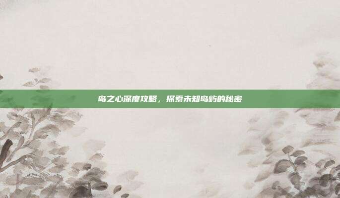岛之心深度攻略,探索未知岛屿的秘密