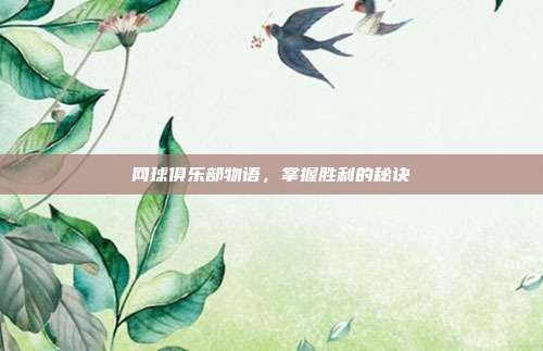 网球俱乐部物语,掌握胜利的秘诀