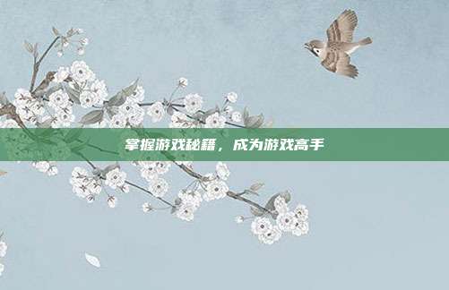掌握游戏秘籍，成为游戏高手