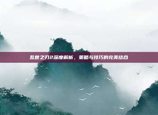 乱世之刃2深度解析,策略与技巧的完美结合