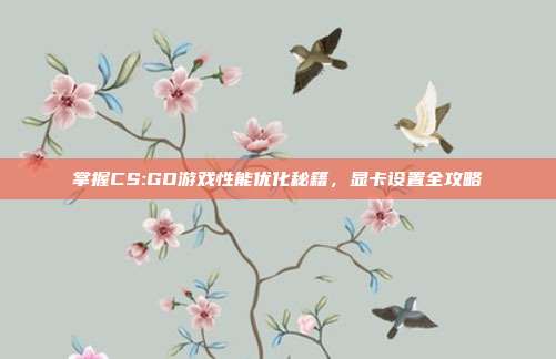 掌握CS:GO游戏性能优化秘籍，显卡设置全攻略
