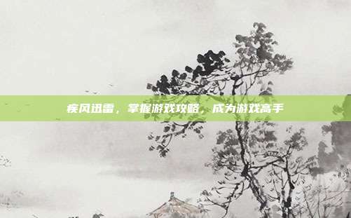 疾风迅雷,掌握游戏攻略,成为游戏高手