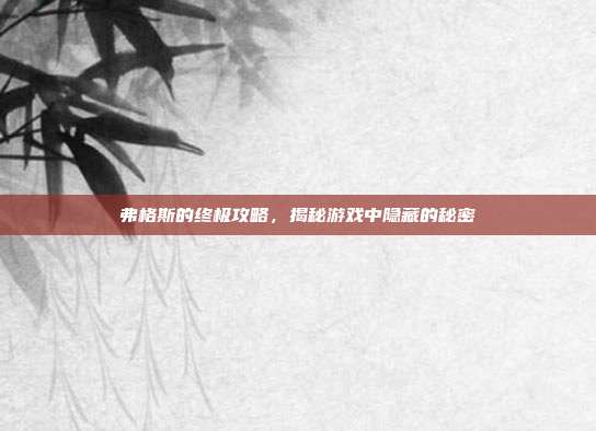 弗格斯的终极攻略,揭秘游戏中隐藏的秘密
