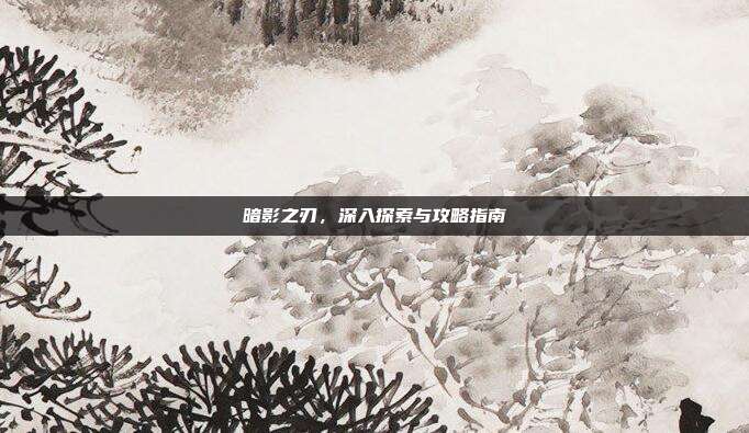 暗影之刃,深入探索与攻略指南