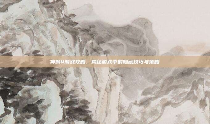 神偷4游戏攻略，揭秘游戏中的隐藏技巧与策略