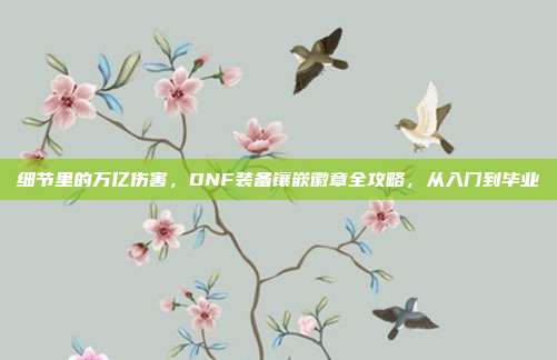 细节里的万亿伤害，DNF装备镶嵌徽章全攻略，从入门到毕业