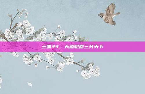 三国33，天道轮回三分天下