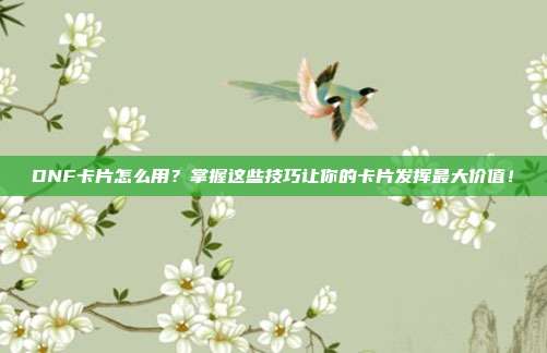 DNF卡片怎么用?掌握这些技巧让你的卡片发挥最大价值!