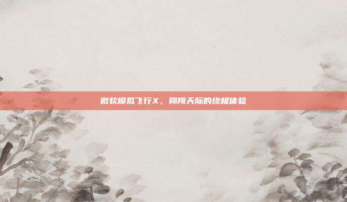 微软模拟飞行X,翱翔天际的终极体验