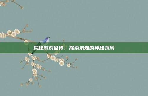揭秘游戏世界,探索未知的神秘领域