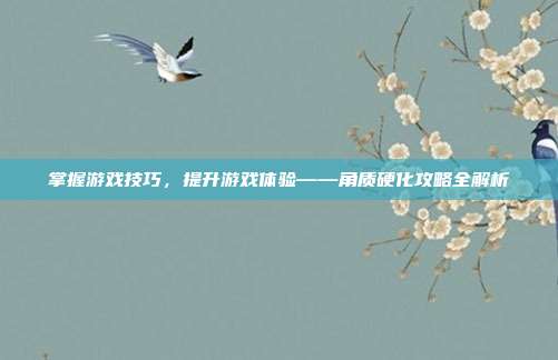 掌握游戏技巧,提升游戏体验——角质硬化攻略全解析