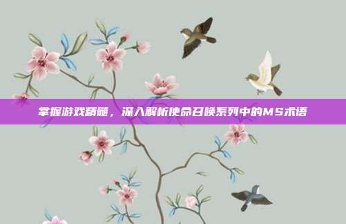 掌握游戏精髓,深入解析使命召唤系列中的MS术语